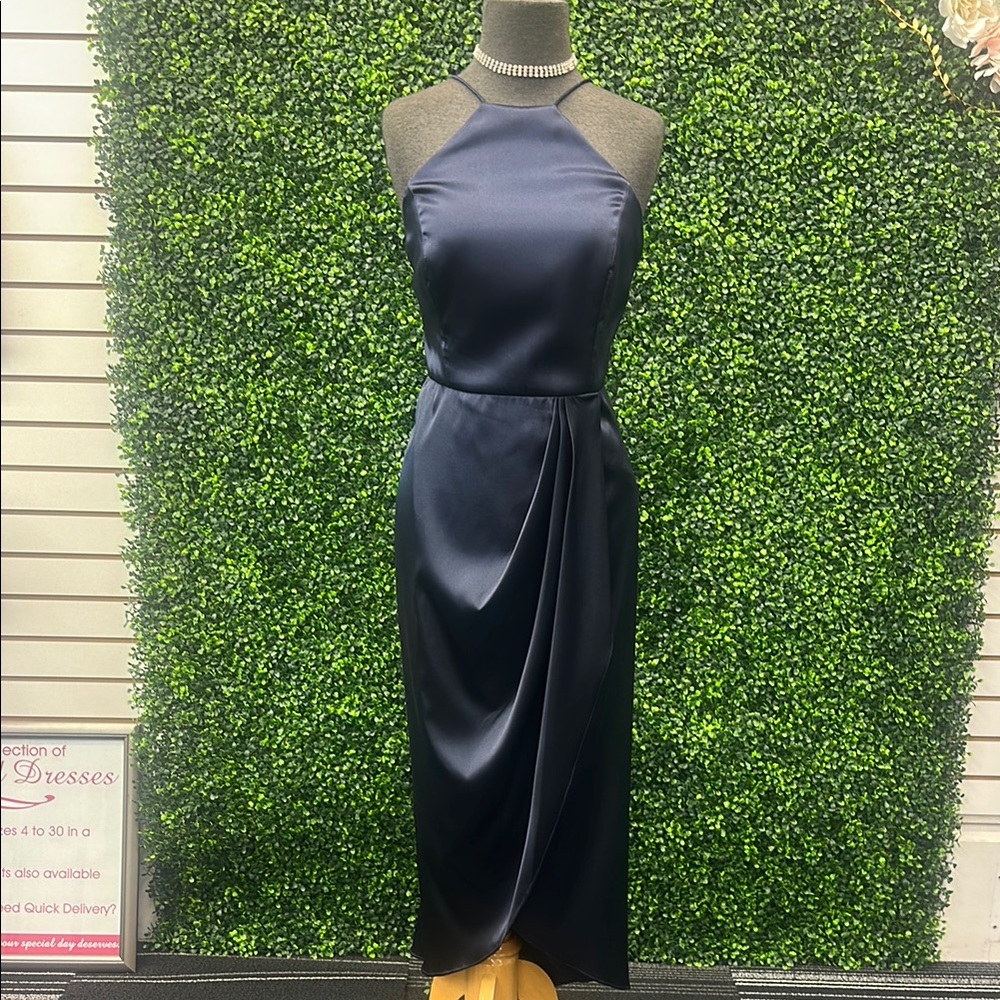 Navy Blue Halter Midi